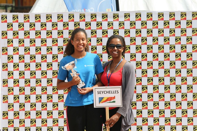 Seychellois swimmer - best in her category at Ugandan championship