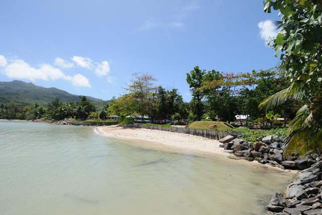 Anse La Mouche beach erosion stopped- Seychelles island restored coastline becomes recreational park