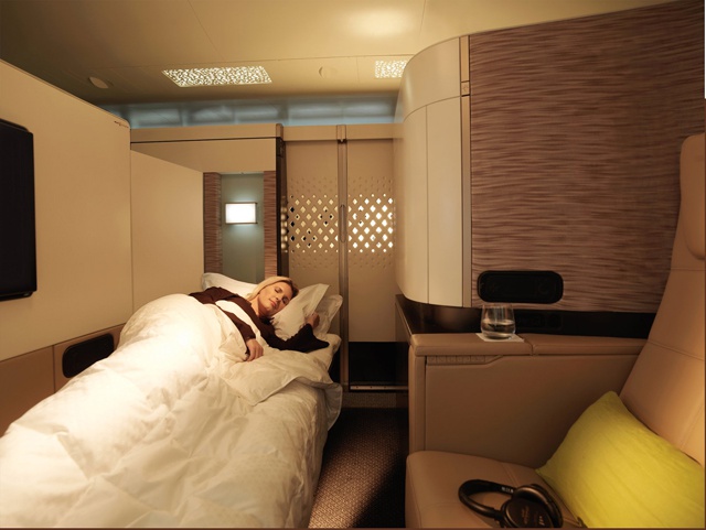 A bed in the clouds! Etihad scoops top design award for luxury first class apartment