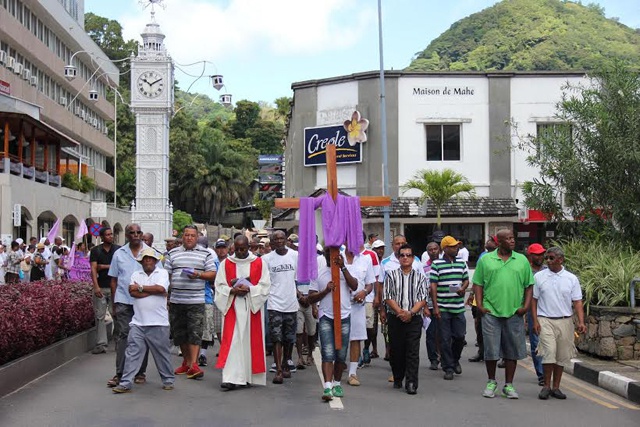 Seychelles Christians observe Good Friday with Stations of the Cross march