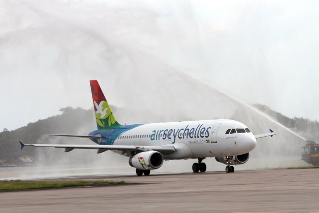 A new Airbus A320 as Air Seychelles increases flight frequencies to regional destinations