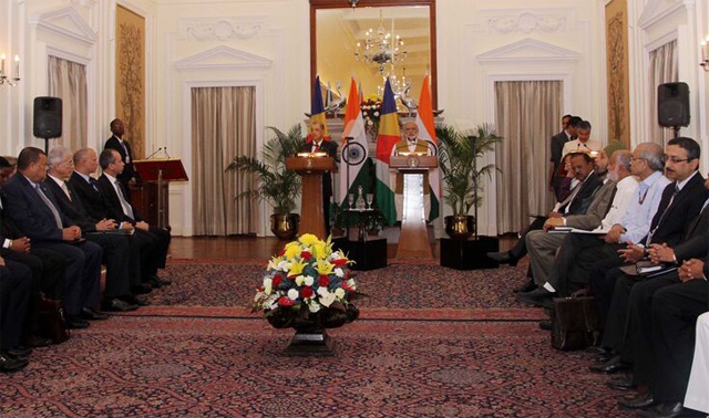 New and emerging areas of cooperation explored as the Seychelles President addressed business meeting in India
