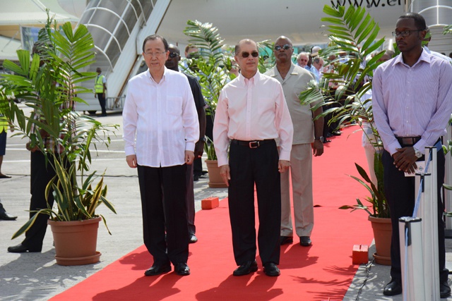 Ban Ki-moon est aux Seychelles pour une visite officielle de deux jours