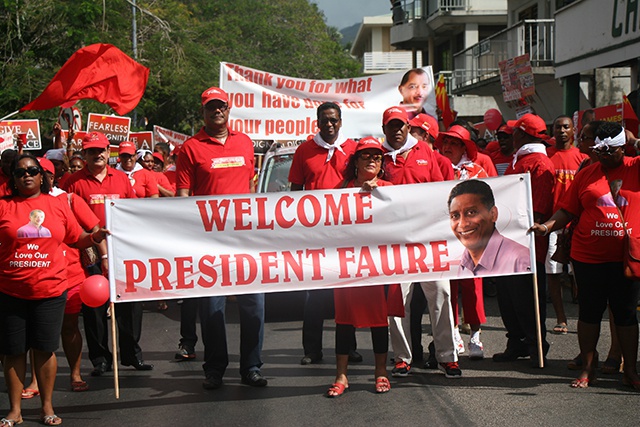 Parti Lepep holds march in support of new Seychelles president