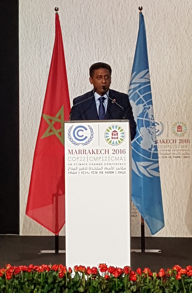 Seychelles President Faure calls for implementation of climate accord at environment meeting in Morocco