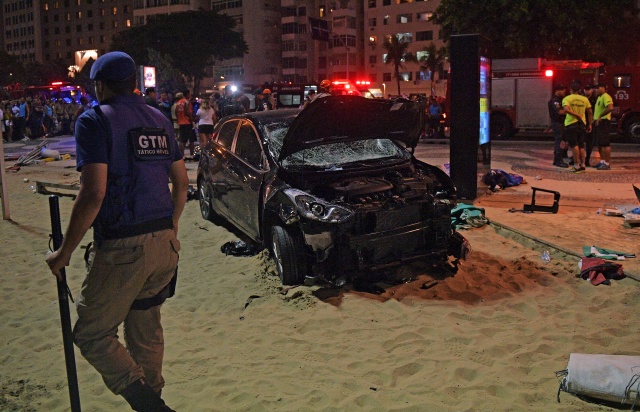 Car hits crowd at Brazil's Copacabana, killing baby