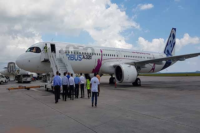 Le futur Airbus A321 LR, qui effectue des tests en vol, a fait escale aux Seychelles