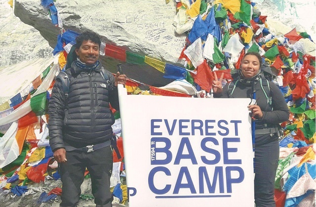 Seychellois father and daughter trek to Mount Everest base camp