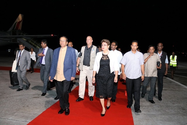 Sri Lanka's president arrives in Seychelles on first state visit of President Faure's term