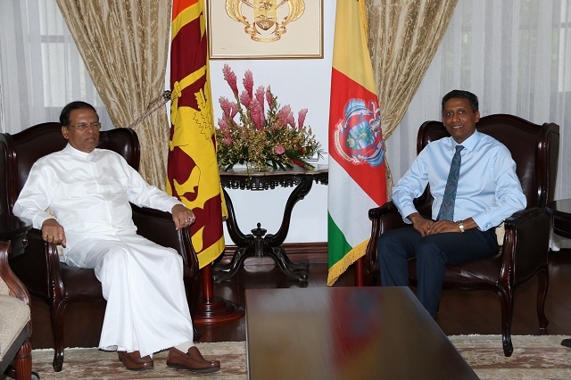 Presidents of Seychelles, Sri Lanka meet, discuss tourism, commerce, health