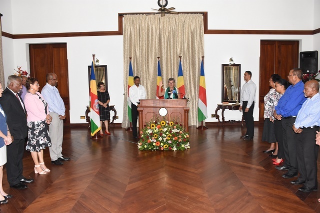 Members of the Seychelles Human Rights Commission are sworn in