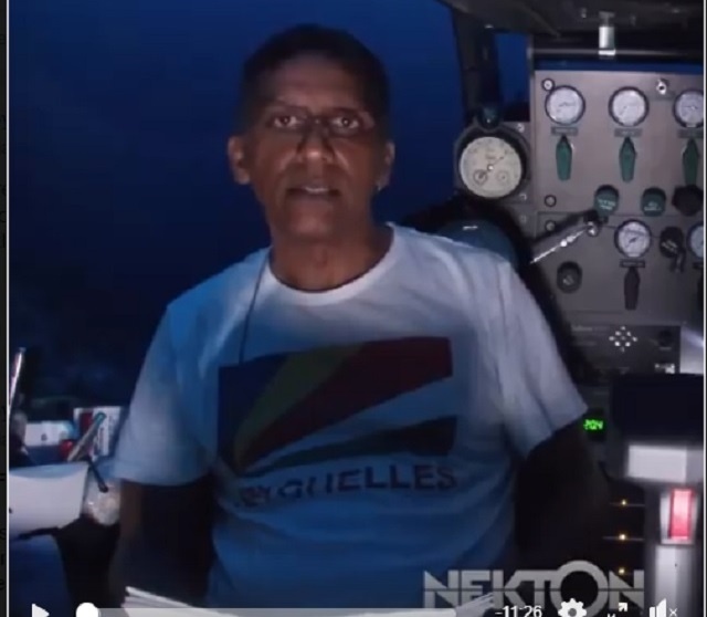 President of Seychelles delivers live TV address 124 metres below ocean's surface