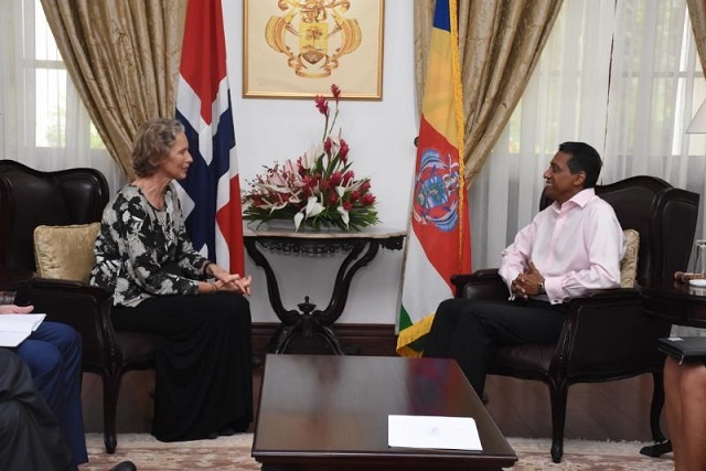Blue Economy, health discussed as Seychelles’ president greets Norway, Malta ambassadors