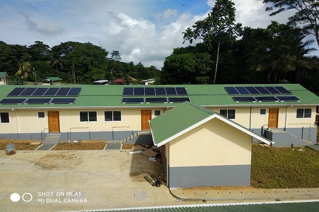 First of planned 700 houses are fitted with solar cells in government estate in Seychelles
