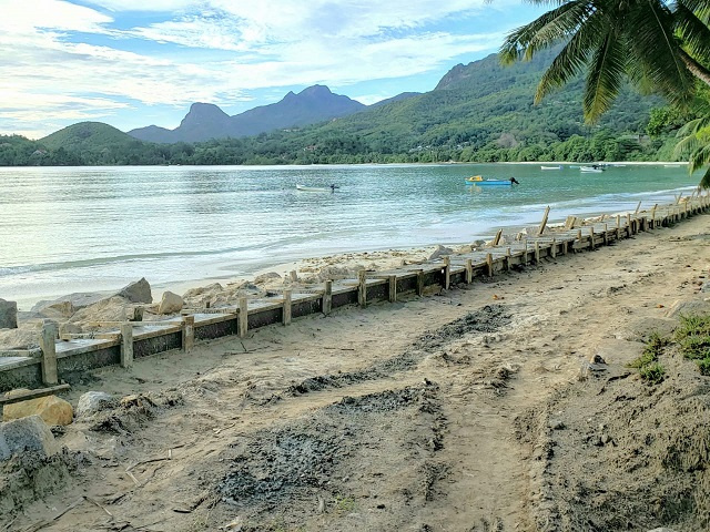 Climate change-induced flooding forces seawall in Seychelles to be rebuilt