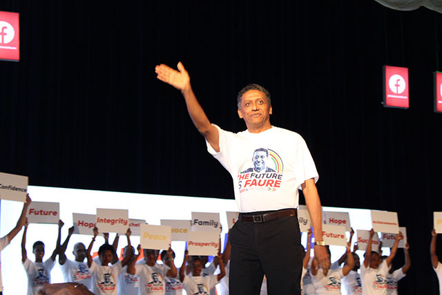 President of Seychelles launches election bid, saying he will 'build and preserve future'