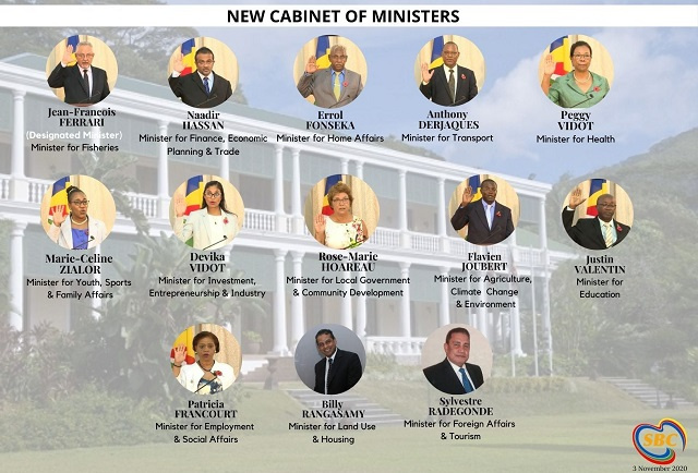 La majorité du nouveau conseil des ministres des Seychelles a prêté serment