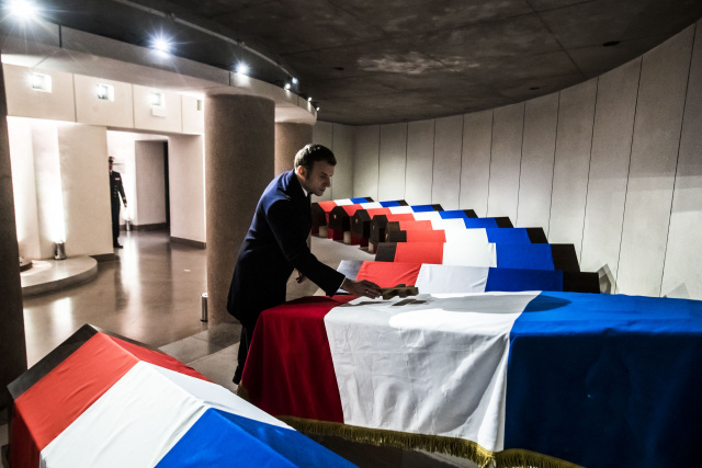 Macron sheds tears for French Resistance hero on Armistice Day