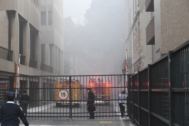 Huge fire completely destroys South Africa's national assembly
