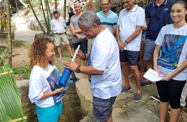 Time capsule: Seychelles' President pledges sustainable use of ocean resources