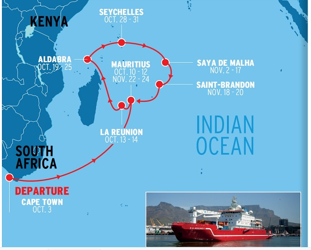 Monaco Explorations : Expédition océanique en route vers l'atoll d'Aldabra aux Seychelles