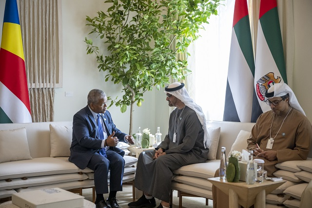 Seychelles' President meets UAE's President at the World Government Summit in Dubai