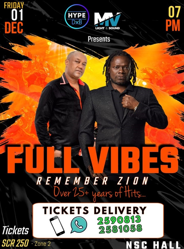Full Vibes music group to perform in Seychelles on Dec. 1