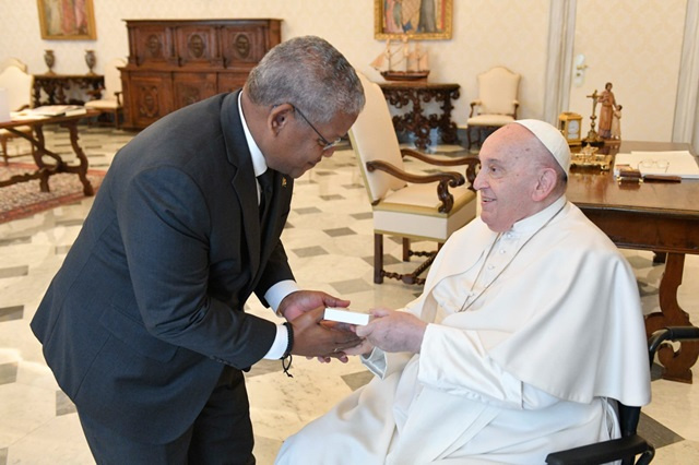 Seychelles' President meets with Pope Francis, brings greetings of his people 