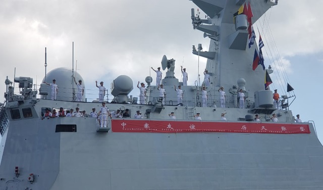 Chinese Navy Ship Xu Chang visits Seychelles' Port Victoria for R&R